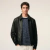 Black Lamb Leather Zipped Jacket Black Lamb Leather Zipped Jacket