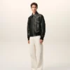 Black Lamb Leather Zipped Jacket Black Lamb Leather Zipped Jacket