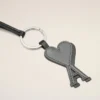 Black Leather Ami De Coeur Keyring