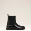 Black Leather Anatomical Toe Chelsea Boots