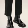 Black Leather Anatomical Toe Chelsea Boots