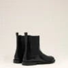 Black Leather Anatomical Toe Chelsea Boots