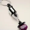 Black Leather and Metal Ami De Coeur Pearls Keyring Black Leather and Metal Ami De Coeur Pearls Keyring