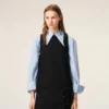 Black New Wool Belted Mini Dress Black New Wool Belted Mini Dress