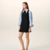 Black New Wool Belted Mini Dress Black New Wool Belted Mini Dress