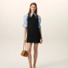 Black New Wool Belted Mini Dress Black New Wool Belted Mini Dress