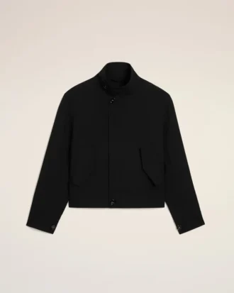 Black New Wool Harrington Jacket