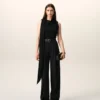 Black New Wool High Waist Wide Trousers Black New Wool High Waist Wide Trousers