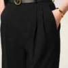 Black New Wool High Waist Wide Trousers Black New Wool High Waist Wide Trousers