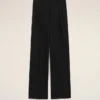 Black New Wool Low Waist Wide Trousers Black New Wool Low Waist Wide Trousers