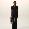 Black New Wool Low Waist Wide Trousers Black New Wool Low Waist Wide Trousers