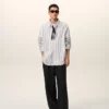 Black New Wool Low Waist Wide Trousers Black New Wool Low Waist Wide Trousers