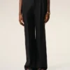 Black New Wool Low Waist Wide Trousers Black New Wool Low Waist Wide Trousers