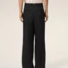 Black New Wool Low Waist Wide Trousers Black New Wool Low Waist Wide Trousers