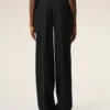 Black New Wool Low Waist Wide Trousers Black New Wool Low Waist Wide Trousers
