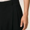 Black New Wool Low Waist Wide Trousers Black New Wool Low Waist Wide Trousers