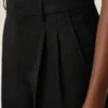 Black New Wool Low Waist Wide Trousers Black New Wool Low Waist Wide Trousers