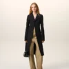 Black New Wool Simple Breasted Fitted Coat