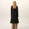 Black New Wool Simple Breasted Fitted Coat