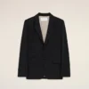 Black New Wool Single Breasted Boxy Jacket