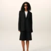 Black New Wool Single Breasted Boxy Jacket