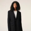 Black New Wool Single Breasted Boxy Jacket