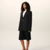 Black New Wool Single Breasted Boxy Jacket