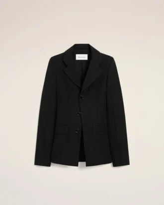 Black New Wool Single Breasted Fitted Jacket