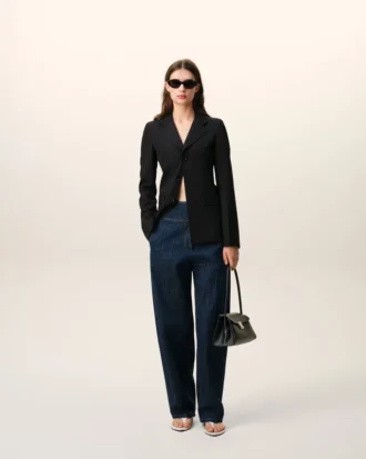 Black New Wool Single Breasted Fitted Jacket
