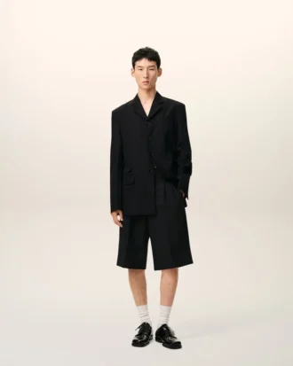 Black New Wool Single Breasted Straight Jacket