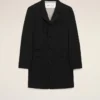 Black New Wool Straight Simple Breasted Coat Black New Wool Straight Simple Breasted Coat