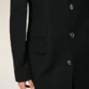 Black New Wool Straight Simple Breasted Coat Black New Wool Straight Simple Breasted Coat
