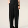 Black New Wool Wrapped Belted Trousers