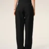 Black New Wool Wrapped Belted Trousers
