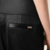 Black Satin Buckled Belt Trousers