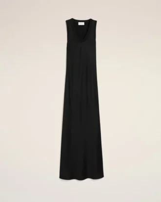 Black Satin Maxi Tank Dress