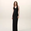 Black Satin Maxi Tank Dress