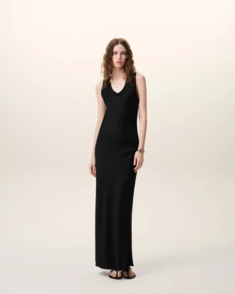 Black Satin Maxi Tank Dress