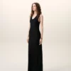 Black Satin Maxi Tank Dress