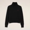 Black Wool Ami De Coeur Turtle Neck Sweater