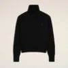 Black Wool Ami De Coeur Turtle Neck Sweater
