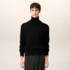 Black Wool Ami De Coeur Turtle Neck Sweater