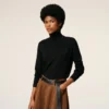 Black Wool Ami De Coeur Turtle Neck Sweater