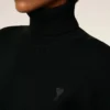 Black Wool Ami De Coeur Turtle Neck Sweater