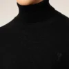 Black Wool Ami De Coeur Turtle Neck Sweater