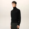 Black Wool Ami De Coeur Turtle Neck Sweater