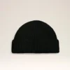 Black Wool Ami Leather Label Beanie