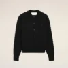Black Wool Crewneck Ami De Coeur Cardigan