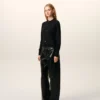 Black Wool Crewneck Ami De Coeur Cardigan