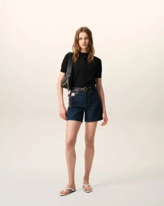 Black Wool Short Sleeves Ami De Coeur Cardigan